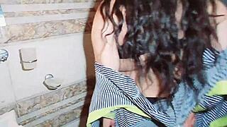 caught bbw wife naked bathing big ass boobs pussy