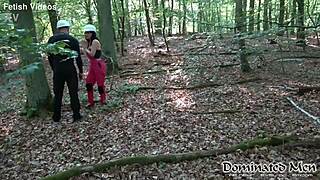 heart races wildly as femdom construction manager mistress binds perverted trainee for outdoor strapon assfucking and fisting