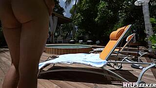 Pounding Blonde MILF Bent Over in Garden