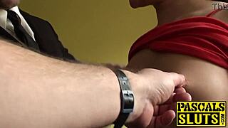 tuxedo maledom dominates with rough blowjob cowgirl and cum on submissive teen