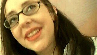 shy audrey alder sucks cock with blushing cheeks