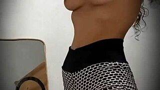 hidden cam catches sexy colombian model's big tits