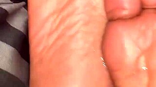 candid ebony wet soles up close hidden cam