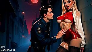 police officer rams huge cock deep in curvy hentai whore's ass alley style 😈💦