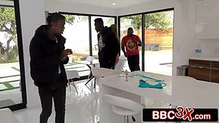 blonde pawg triple penetrated by big black cocks gang