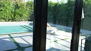 Sorority babe scarlett alexis caught at frat pool moaning hard