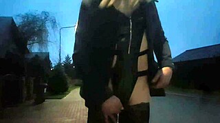 Outdoor Tranny Body Writhes in BDSM Ecstasy