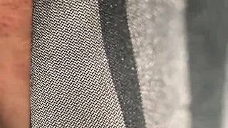 candid ebony wet soles up close hidden cam