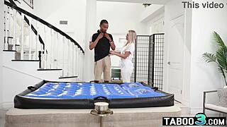 hot milf masseuse rides clients big black oily cock