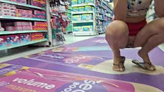 hey, check out this wife flashing ass publicly without panties