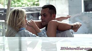 Erotic Inked Euro Babe Cowgirl Rides to Intense Orgasm