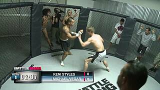 Big Black Cock Pounds Shaved Milf Pussy Hard In MMA Ring