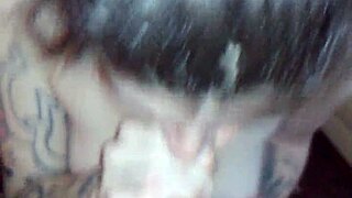 pregnant amateur deepthroats thick 8-inch uncut cock in homemade POV blowjob