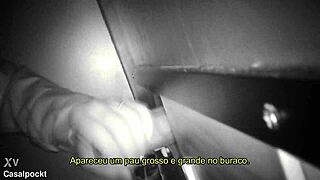 sneaky gloryhole fun with thick endowed cock deep in the cabin