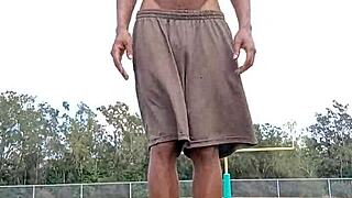 pretty teacher works out solo showing off her sexy body