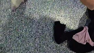 wife loses beer pong bet strips teases sucks big cock