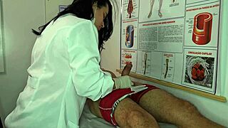 Nurse gets wildly aroused by patient's massive throbbing erection