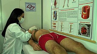 Nurse gets wildly aroused by patient's massive throbbing erection