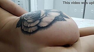 Caught my tattooed girlfriend flashing online then fucked her deep creampie finale