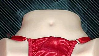 Intense Anal Pounding Candy in Red Thong with Pompon