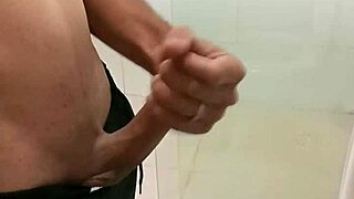 skinny babe jerks monster cock to massive cumshot explosion!