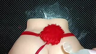 Intense Anal Pounding Candy in Red Thong with Pompon