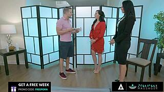 Reagan Foxx tests Whitney Wright nuru massage oiled