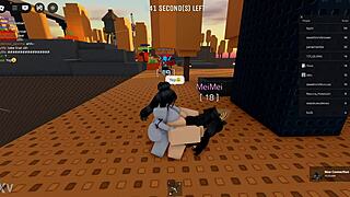 Huge futanari cock towers over her, dominating with relentless thrusts into pussy and ass in fierce lesbian power play.