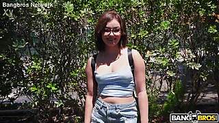 Shy brunette nerd with small shaved tits and tight vagina loses virginity to a throbbing cock, ending in creamy creampie bliss.