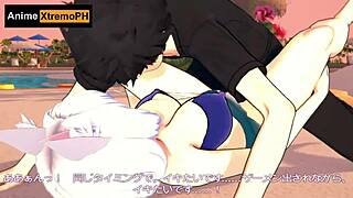 Cat Girl Gets Fucked Rich On Beach