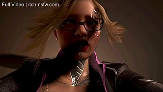 3D HQ huge tits blonde in glasses rides POV cowgirl with breast expansion