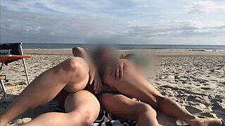 Shocking public beach anal creampie shocks big ass milf