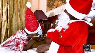 Santa gets naughty public quickie ride on juicy spanish pussy during christmas dance