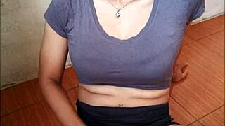 Shemale Savagely Rides Dildo After Wild Masturbation