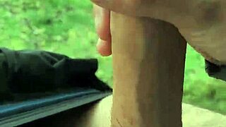 pulling pants down flashing my monster cock outdoors