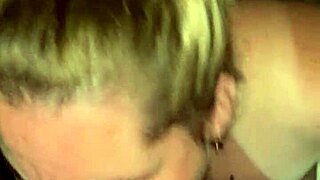 Slobbering deep on cock swallows rich creamy tit cum load