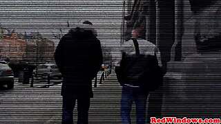 SLUTTY DUTCH HOOKER BLOWS AND JERKS PIERCED COCK COWGIRL RIDE