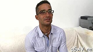 lusty gay dude slurps sloppy bareback cock sucking