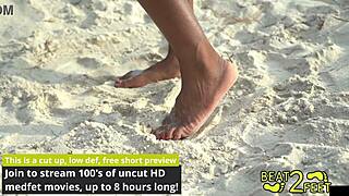 giggles teases with tattooed feet in sexy high heels close up