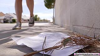 Lesbian Lover Dives Straight Into Shaved Pussy Eating And Licking