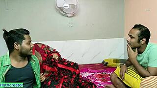 Desi wife shared in rough threesome anal with ex-husband pounding ass