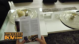 pov petite blonde elena lux rides cock after bribery for hardcore anal