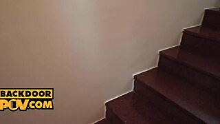 pov petite blonde elena lux rides cock after bribery for hardcore anal