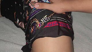 Easy Dress Lift Reveals Tight Wet Pussy