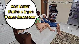 Blindfolded wife submits to husband friend in bedroom cuckold