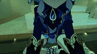 yukoshvr's kafka and furina dominate goth boy in steamy turns!