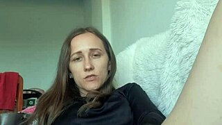 blonde babe moans loud double dildoing pussy and ass solo