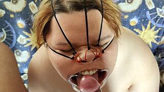 Fat latina bound facefucked hard then bukkake nose blast humiliation