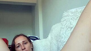 blonde babe moans loud double dildoing pussy and ass solo