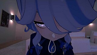 yukoshvr's kafka and furina dominate goth boy in steamy turns!